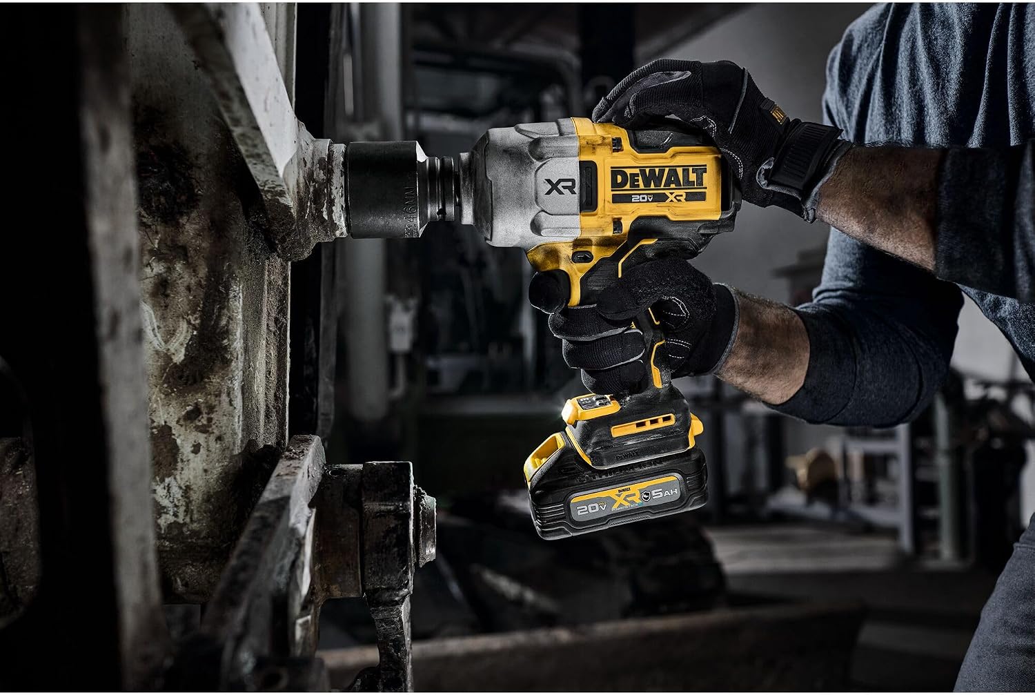 DEWALT 20V MAX XR 3/4 Inch Cordless Impact Wrench Brushless Impact Gun with Hog Ring Anvil, High Torque, Tool Only (DCF964B)
