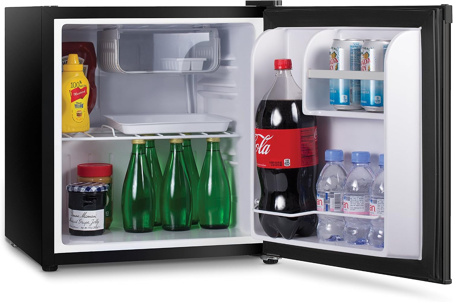 Commercial Cool 1.6 Cu. Ft. Compact Refrigerator, Single Door Mini Fridge with Chiller Compartment, Personal Fridge for Home or Dorm Room, R600a Refrigerant, CCR16B, Black