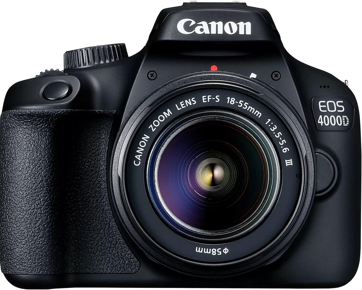 Canon EOS 4000D / Rebel T100 DSLR Camera w/EF-S 18-55mm F/3.5-5.6 Zoom Lens + 64GB Memory, LED Video Light, Filter, Tripod and More (Renewed)