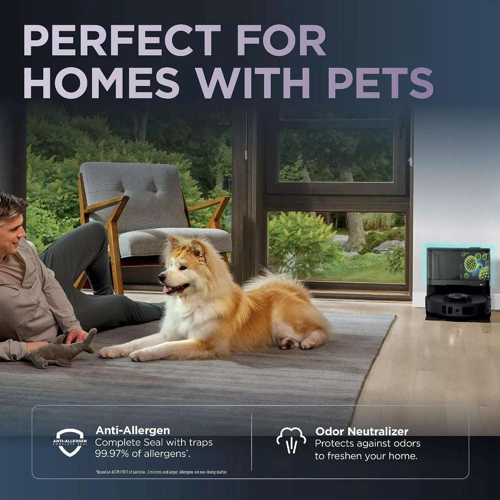 Shark R-RV2820YE PowerDetect 2-in-1 Robot Vacuum and Mop with NeverTouch™ Base, Gaia Grey - Certified Refurbished