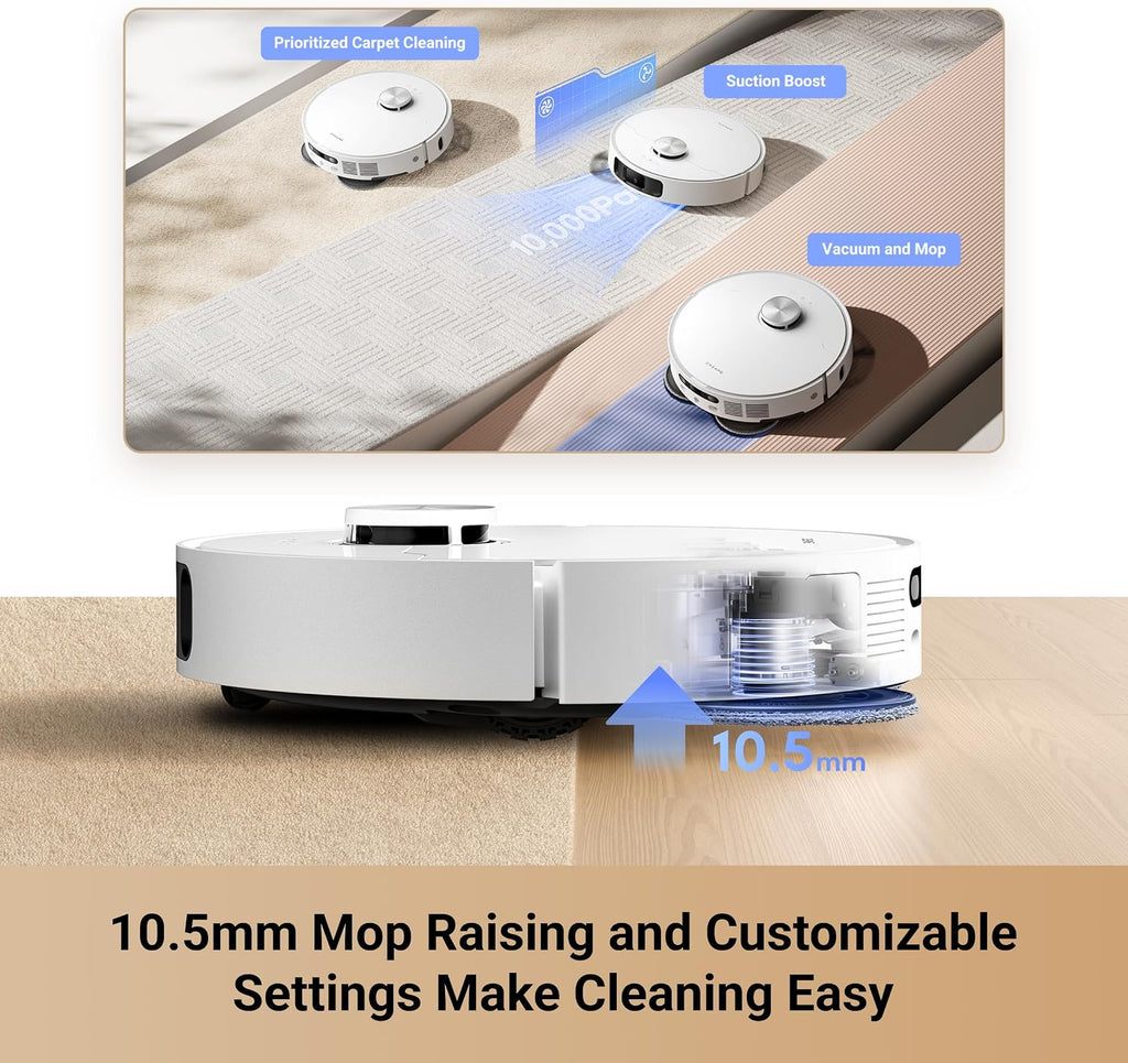 DREAME L10s Ultra Gen 2 Robot Vacuum and Mop, 10,000Pa, MopExtend Tech,75 Days Auto-Empty, Mop Self-Washing&Drying, Smart Obstacle Avoid, Carpet Cleaning (Renewed)