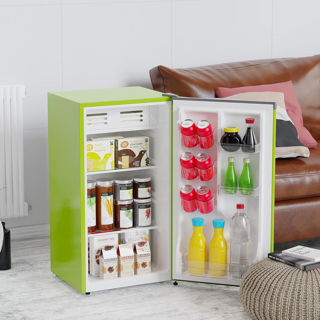 ARCTIC CHEF Mini Refrigerator-Freezer Compartment-Adjustable Thermostat Control-Reversible Doors-Ideal for Dorm, Office, RV, Garage, Apartment-LIME, 3.2 CU.FT