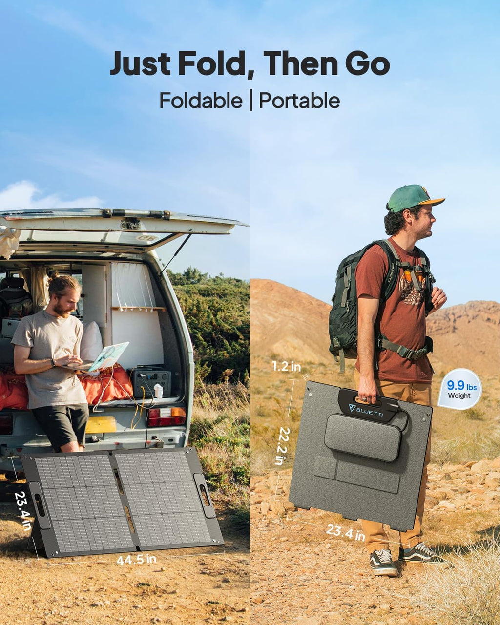 BLUETTI AC50B Solar Generator with 100W Solar Panel Included (Ships Separately), 448Wh/700W Portable Power Station, 65W USB-C PD Output, LiFePO4 Battery Backup for Travel, Camping, Outage
