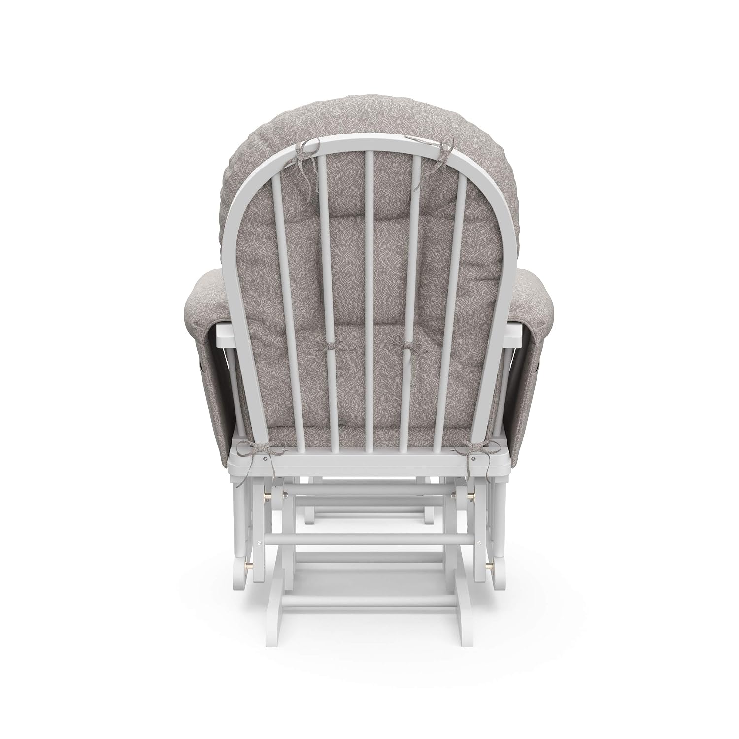 Storkcraft Premium Hoop Glider & Ottoman (White/Taupe Swirl) — GREENGUARD Gold Certified Nursery Glider, Solid Wood Craftsmanship, Smooth-Gliding Nursery Chair and Ottoman, Award-Winning