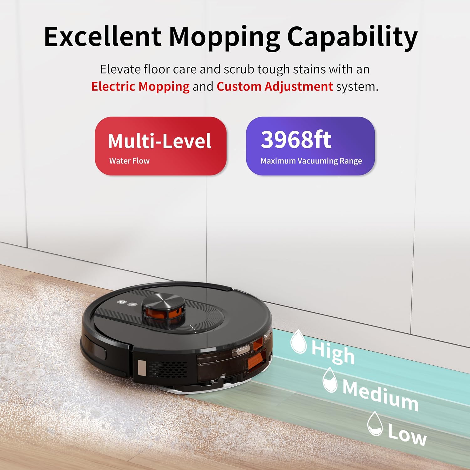 Robot Vacuum and Mop Combo with Self-Emptying, Customizable Map Cleaning with LiDAR Navigation, 6000Pa Suction, Smart No-Go Zones, 70Days Hands-free Robotic Vacuum Cleaner for Floor, Carpet, Pet Hair