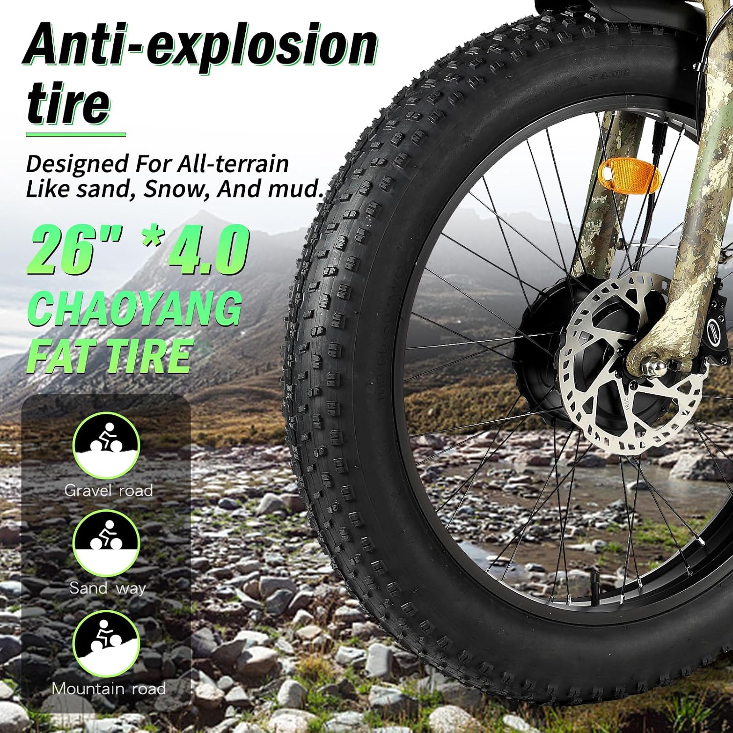 Electric Bike for Adults, 5000𝕨 Dual Motor E-Bike, 60V 32AH Long Range Dirt Bike, Fat Tire Hunting Ebike for All Terrain, Full Suspension Electric Bicycle