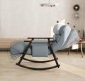 LUMISOL Modern Blue Velvet High Back Recliner Rocking Chair with Adjustable Footrest, Side Pockets, Indoor Use, Adult Size, 42.2'L x 23.3'W x 34.7'H, 300 lbs Capacity