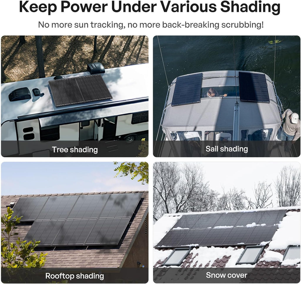 Renogy ShadowFlux Solar Panels, N-Type Anti-Shading Panels for 12V/24V Systems with 25% High-Efficiency PV Modules, 200W 2-Pack ShadowFlux N-Type Panels