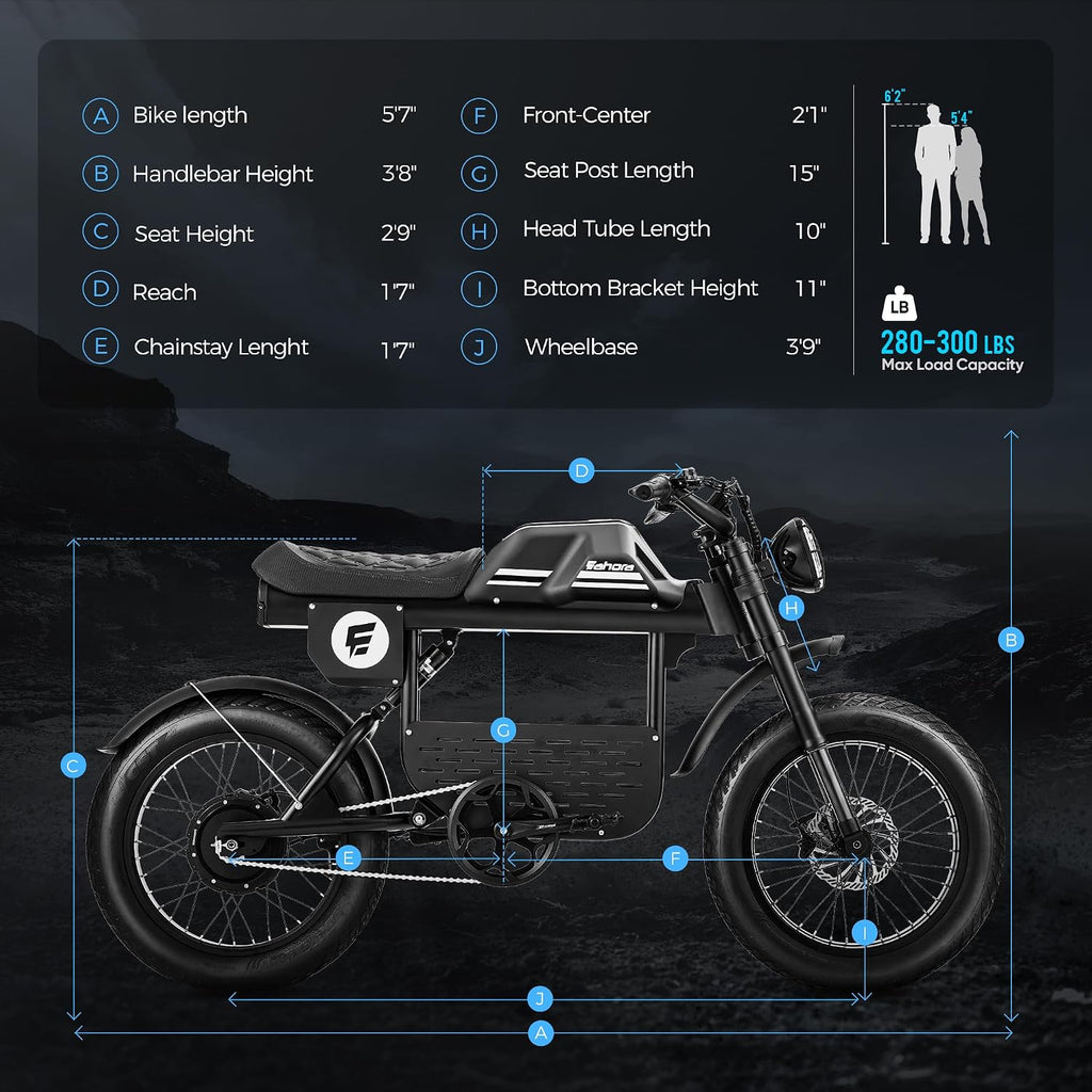FT01 1700W Electric Dirt Bike 36MPH with 48V 30Ah, 135MM Front Fork & Dual Disc Hydraulic Brakes, 90Miles Long Range Electric Bike, 20' Fat Tire electric motorcycle for adults, electric scooter