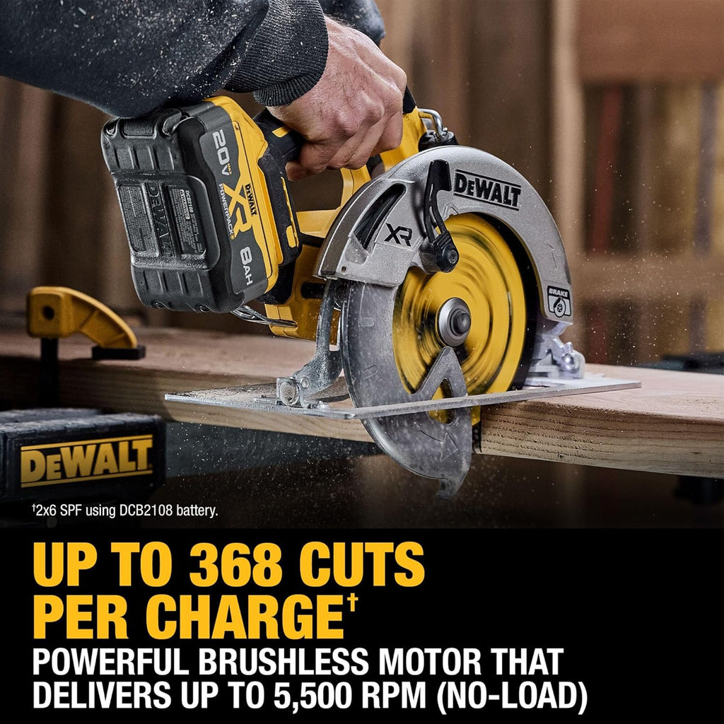 DEWALT 20V MAX XR Brushless Cordless 7-1/4 in. Circular Saw Kit with Battery and Charger (DCS590WW1)