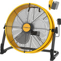 16' Battery Operated Floor Fan Compatible with Dewalt 20V Max Battery, Portable Fan with AC Adapter and USB Output, Metal Industrial High Velocity, Stepless Speed Cordless Fan for Jobsite Camping