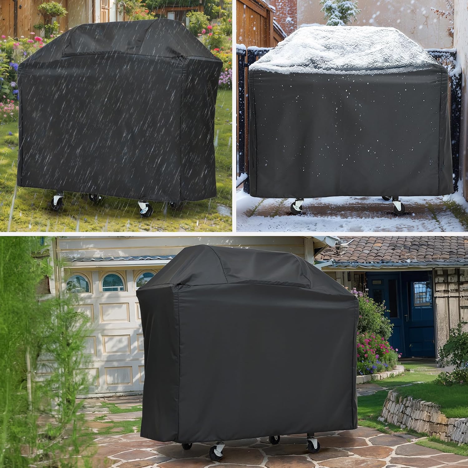 3 Burner Gas Grill with Cloth Cover – High-Powered 51,000 BTU Burners, Stainless Steel Construction, Ample Cooking Space – Perfect for Backyard Barbecues, Parties, and Family Gatherings