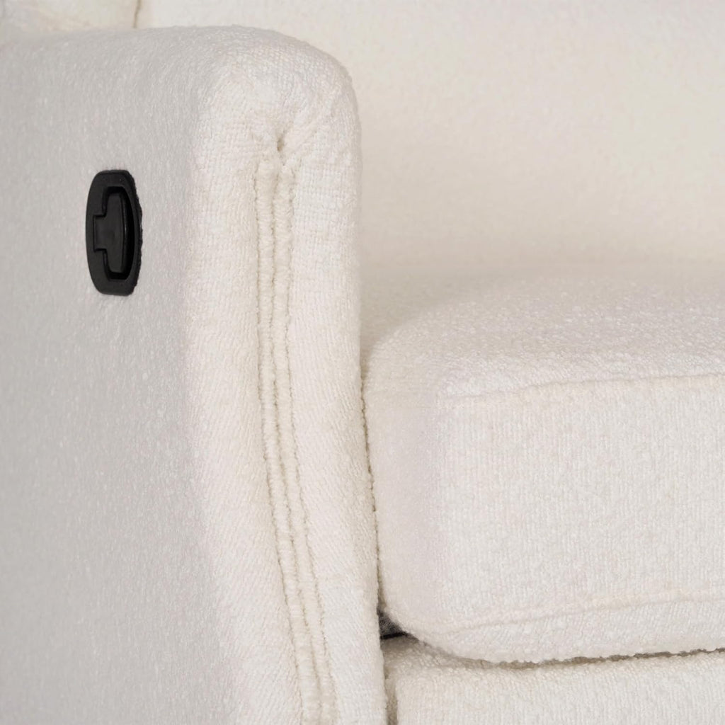 Flash Furniture Omma Swivel Glider Rocking Recliner, Manual Wingback Recliner with 360 Degree Swivel, for Living Room, Bedroom, or Nursery, Upholstered, Off-White Boucle