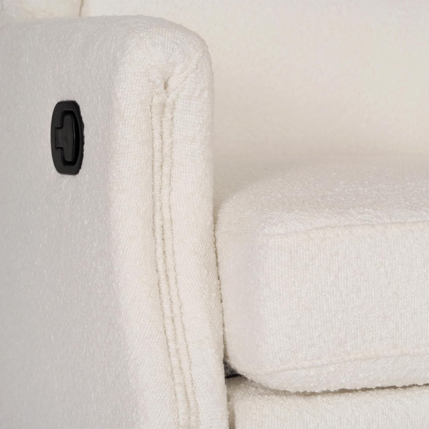 Flash Furniture Omma Swivel Glider Rocking Recliner, Manual Wingback Recliner with 360 Degree Swivel, for Living Room, Bedroom, or Nursery, Upholstered, Off-White Boucle