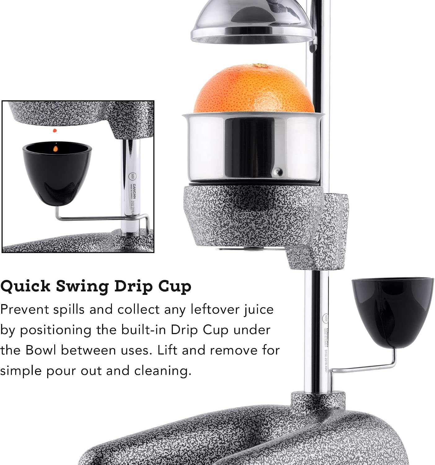 Tribest Pro MJP-100 Professional Manual Cold Press Juicer Machine for Orange, Lemon, and other Citrus Fruits, Gray