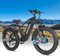 Electric Bike for Adults, 5000𝕨 Dual Motor E-Bike, 60V 32AH Long Range Dirt Bike, Fat Tire Hunting Ebike for All Terrain, Full Suspension Electric Bicycle
