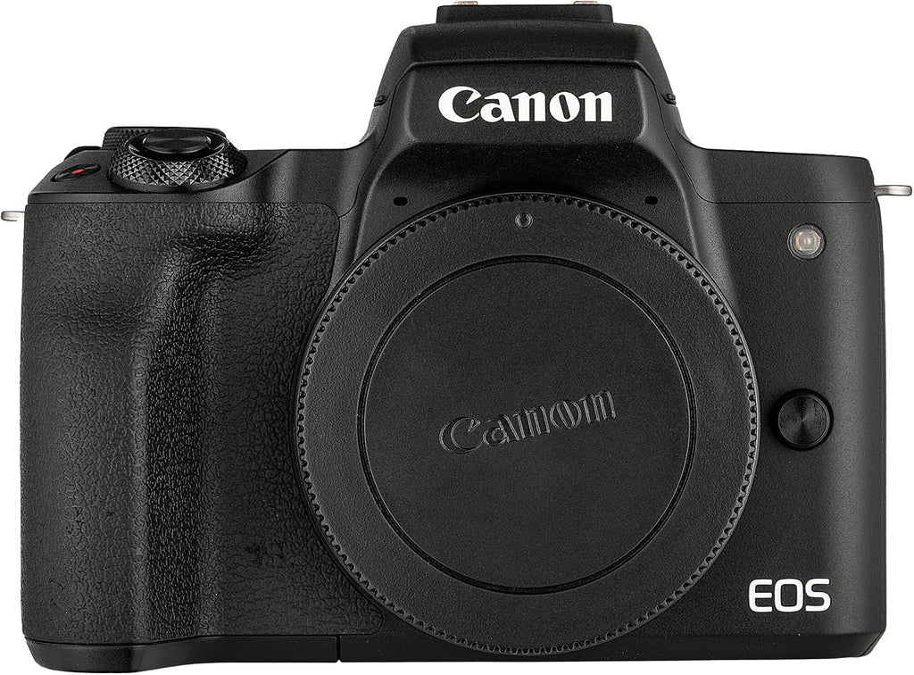 Canon EOS M50 Mirrorless Digital Camera with 15-45mm Lens (White) (2681C011) + 64GB Memory Card + Case + Photo Software + 2 x LPE12 Battery + Charger + Card Reader + LED Light + More