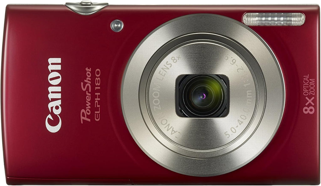 Canon PowerShot ELPH 180 Digital Camera w/Image Stabilization and Smart AUTO Mode (Red) (Renewed)