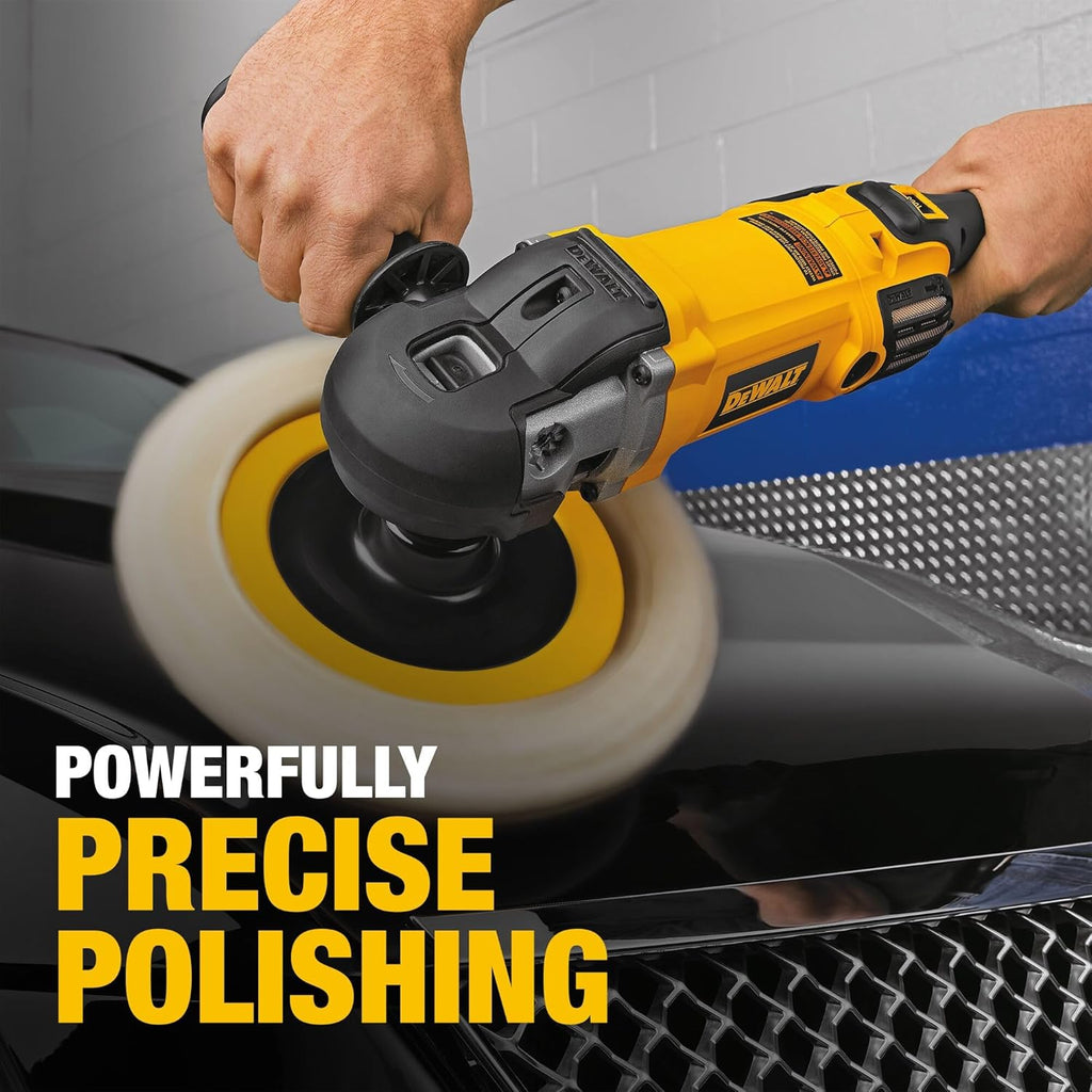 DEWALT Buffer Polisher, 7-in-9-in, 12 amp, Variable Speed Dial 0-3,500 RPM's, Soft Start Corded Car Buffer (DWP849X)