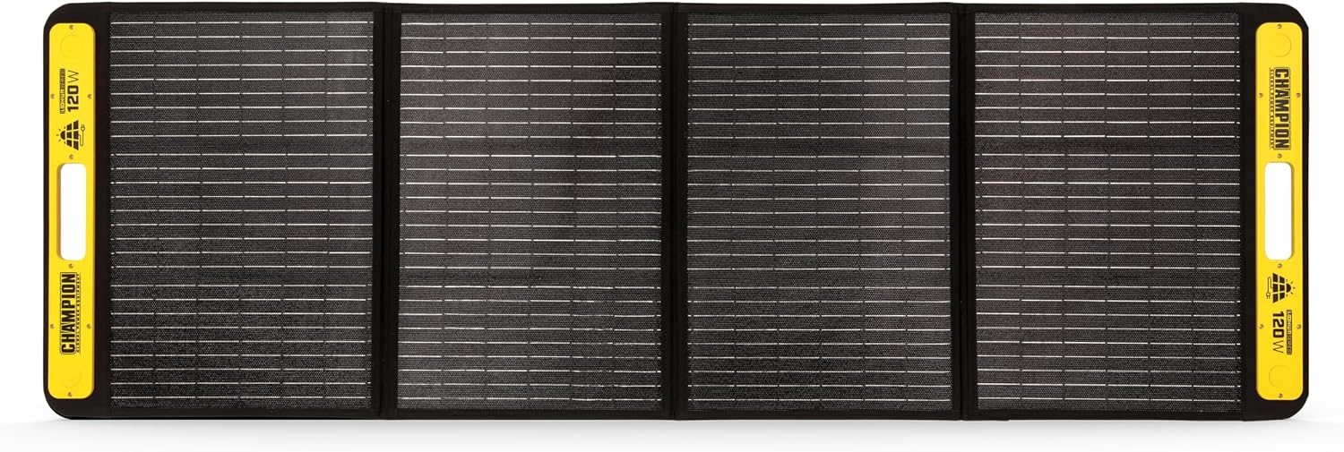 Champion Power Equipment 201246 120-Watt Portable Foldable Solar Panels with Extension Cable and Kickstand