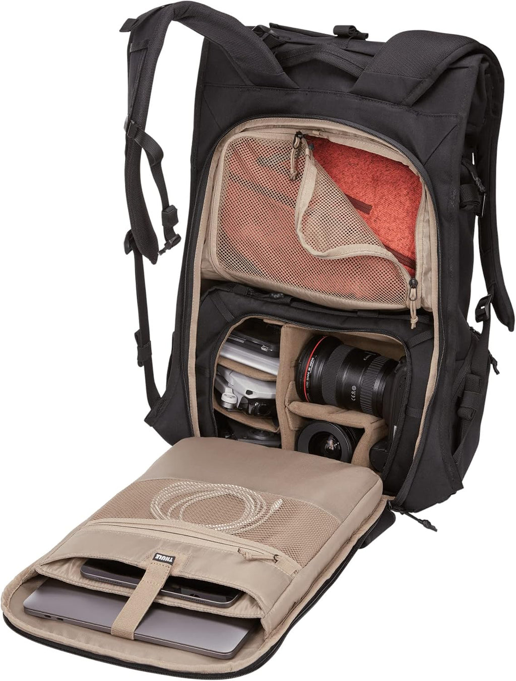 Thule Covert Camera Backpack 32L, Modular Internal Organization, Fits 15.6' Laptop & 11' Tablet, Includes Padded Shoulder Bag