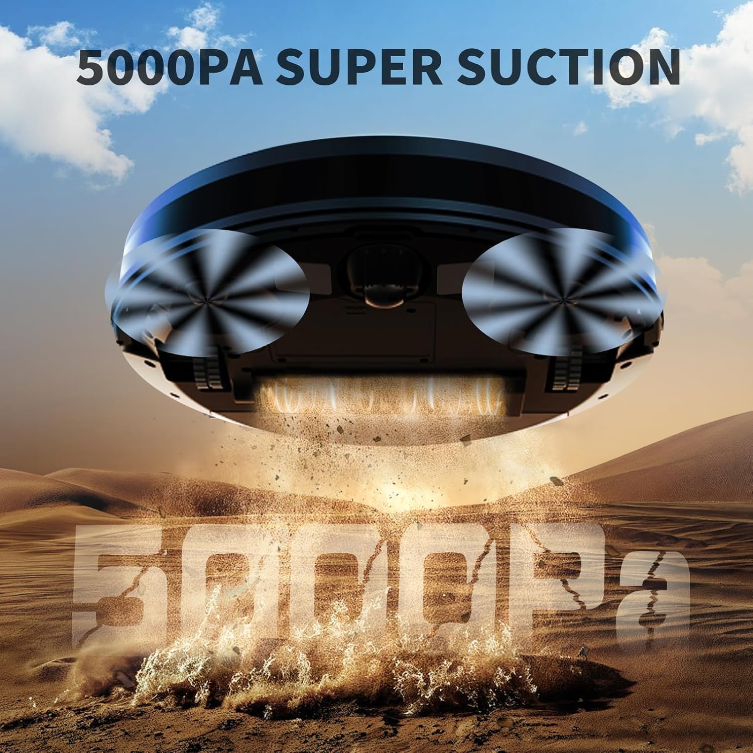 Robot Vacuum and Mop Combo, 5000 Pa Robotic Vacuum Cleaner, 120 Min Max, Super Thin, Quiet, App & Remote Control, Ideal for Hard Floor, Hair, Pet Fur, Self-Charge(G100)