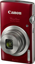 Canon PowerShot ELPH 180 Digital Camera w/Image Stabilization and Smart AUTO Mode (Red) (Renewed)