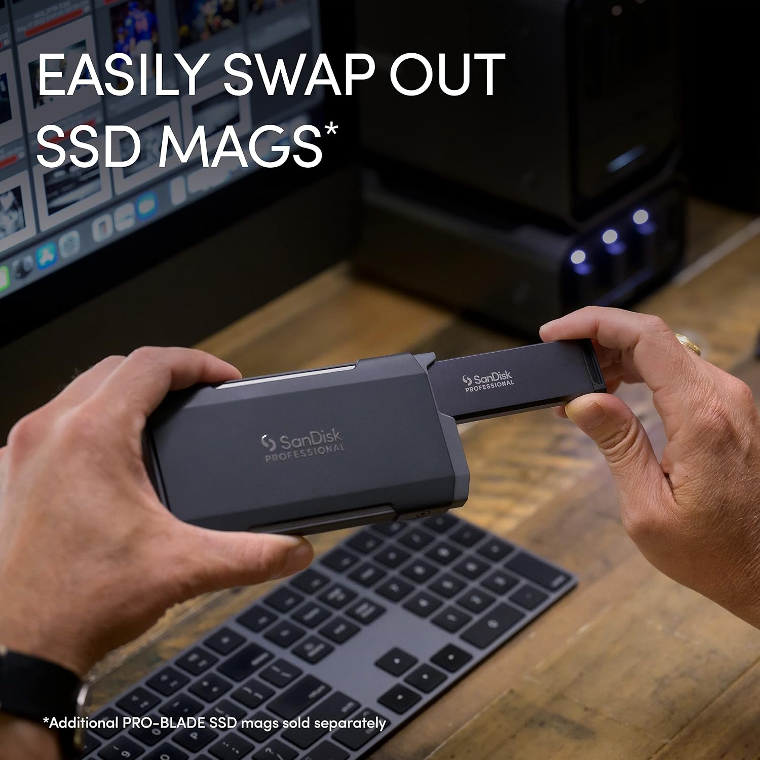 SANDISK Professional 4TB PRO-Blade Transport - Portable and Modular NVMe SSD, Up to 2000MB/s, USB-C, USB 3.2 gen 2x2, Solid State Drive - SDPM2NB-004T-GBAND