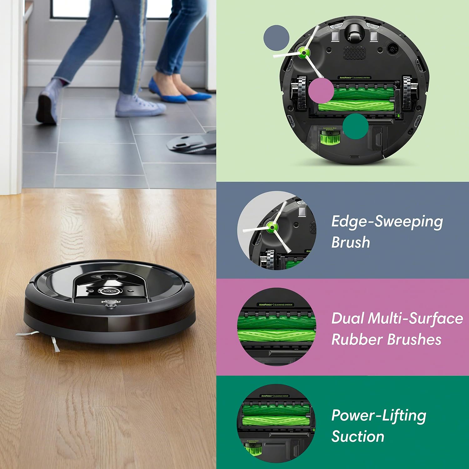 iRobot Roomba i7+ (7550) Robot Vacuum with Automatic Dirt Disposal- Empties Itself, Wi-Fi Connected, Smart Mapping, Works with Alexa, Ideal for Pet Hair, Carpets, Hard Floors