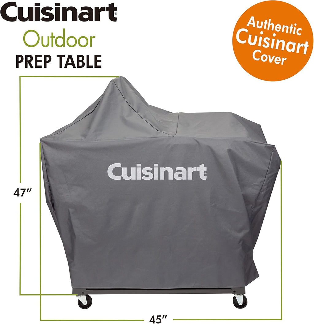 Cuisinart CPT-194 Outdoor Stainless Steel Grill Prep Table & CGWM-095 Outdoor Prep Table Cover (Fits CGWM-090 and CGWM-094) & CPK-200 Grilling Prep and Serve Trays, Black and Red