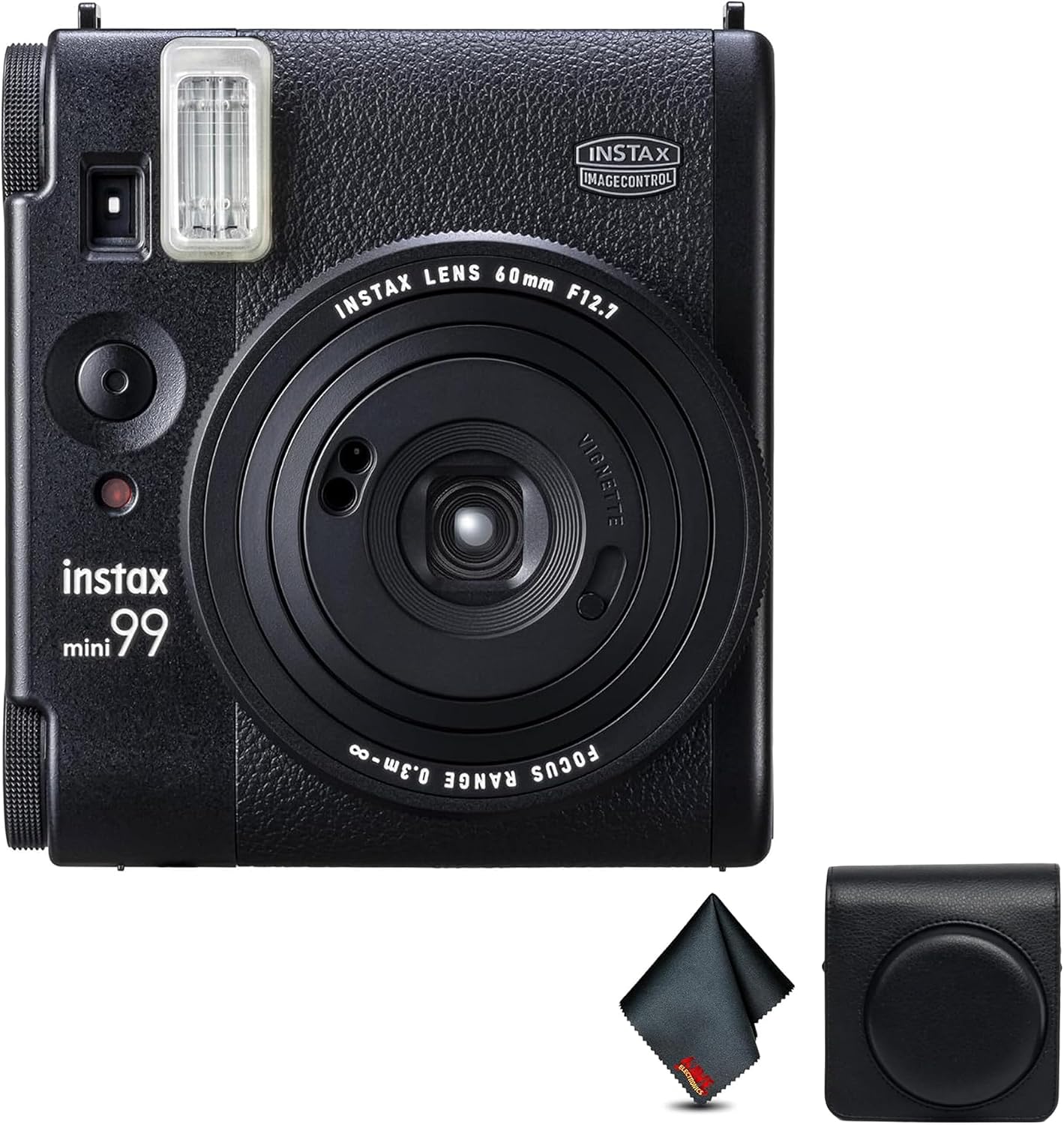 Fujifilm Instax Mini 99 Instant Camera Bundle with Vintage Style Compatible Carrying Case - Black + More