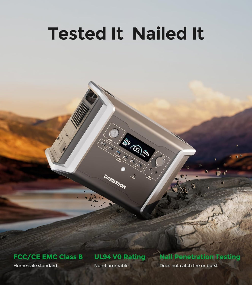Dabbsson Portable Extra Battery DBS1700B, 1700Wh Capacity, Expand DBS1300 Portable Power Station up to 3030/4730Wh for Camping, Home Backup, Emergency, RV