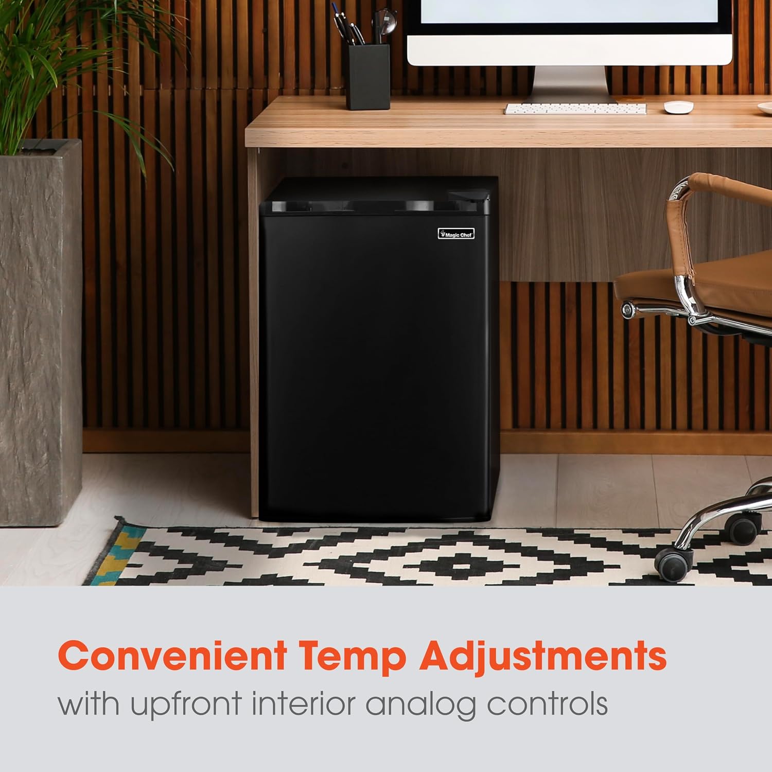 Magic Chef 2.6-cu. ft. Mini Fridge in Black, Small Compact All Refrigerator with No Freezer for Bedroom, Apartment, Dorm Room, Office