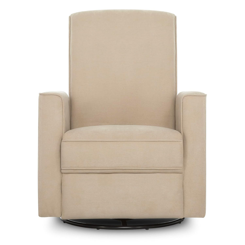 Evolur Raleigh Upholstered Manual Glider Recliner– Rocking & 360° Swivel with Smooth Glide – Greenguard Gold & FSC Certified – Modern Nursery and Living Room Chair in Tan