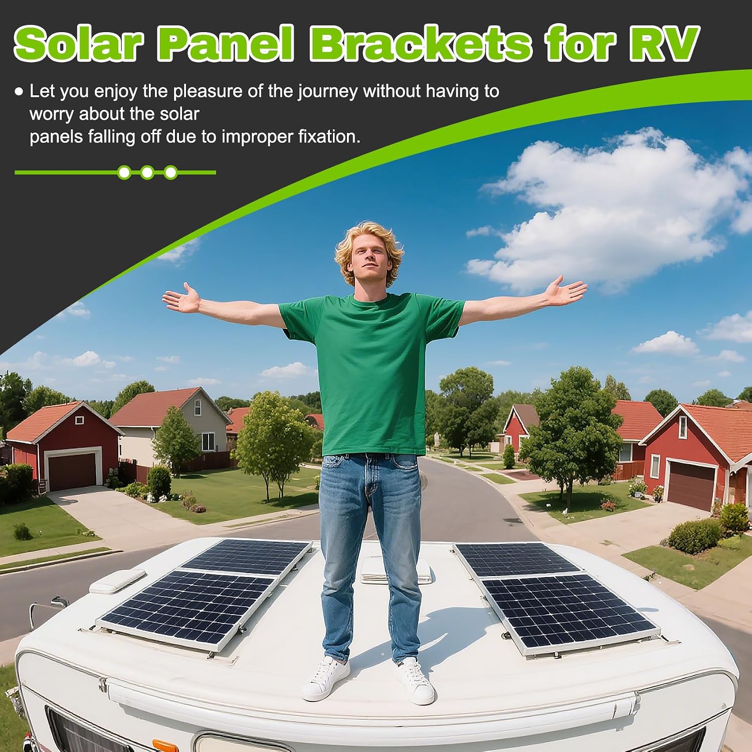 8 Pack 45inch Adjustable Solar Panel Tilt Mount Brackets with Foldable Tilt Legs for 45' Panels | 2400Pa Windproof Adjustable Brackets Kit for RV/Roof/Ground Fits EcoFlow/Jackery/Bouge RV