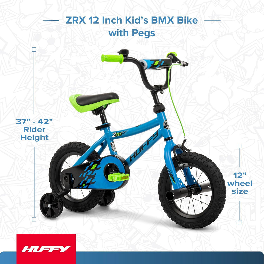 Huffy Kids 12/16 Inch Bikes, Multiple Color Options Available, Ideal for Ages 3+ Years Old, EZ Build Assembly, Removable Training Wheels, Chain Guard for Safety, Fun and Playful Designs