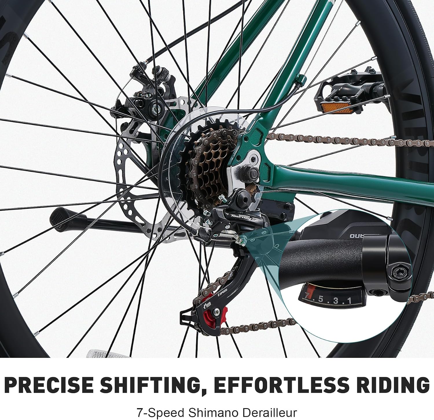 VIRIBUS Hybrid Bikes, 28 inch Mens Hybrid Bicycle 7 Speed with Lightweight Aluminum Frame & Disc Brakes, 700C Retro Vintage Adult Bike for Tall Men & City Commuters 85% Pre-Assembled