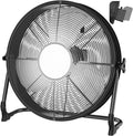 16' Battery Operated Floor Fan with Light Compatible with Milwaukee M18 18V Battery, Portable Fan with AC Adapter and USB Output, Metal High Velocity, Stepless Speed Cordless Fan for Jobsite Camping