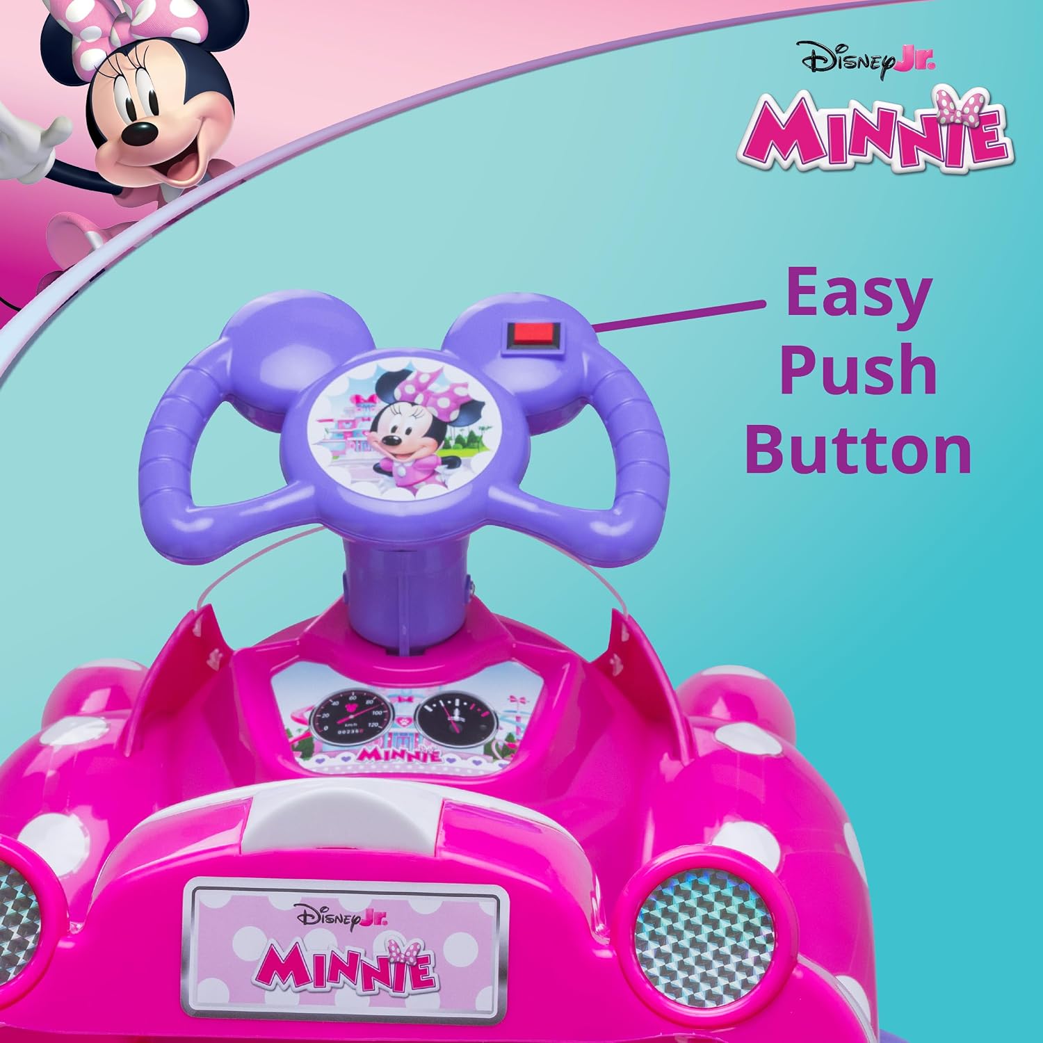 Kid Trax Toddler Disney Minnie Mouse Quad Ride-On, Kids 18-30 Months, 6V Battery and Charger Included, Max Weight 45 lbs, Hot Pink