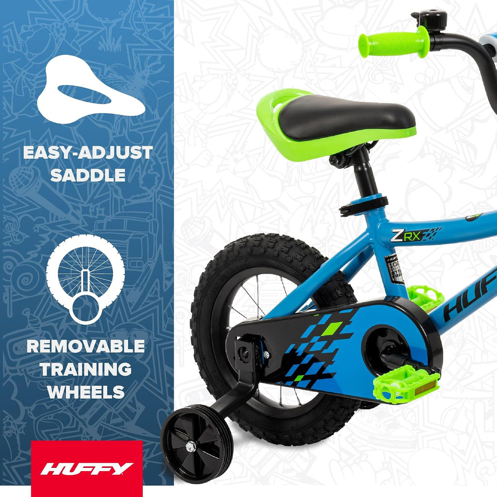 Huffy Kids 12/16 Inch Bikes, Multiple Color Options Available, Ideal for Ages 3+ Years Old, EZ Build Assembly, Removable Training Wheels, Chain Guard for Safety, Fun and Playful Designs