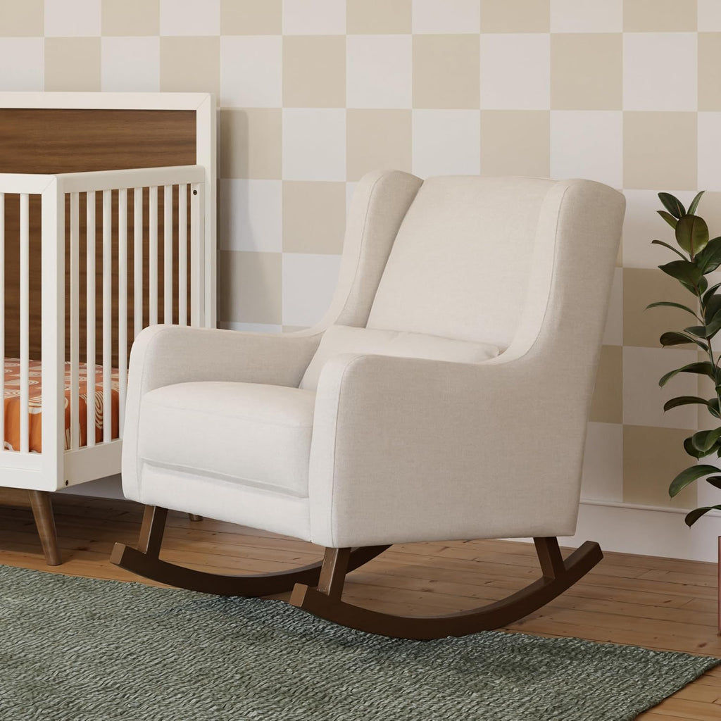 Babyletto Kai Rocker in Performance Natural Eco-Twill, Water Repellent & Stain Resistant, Greenguard Gold and CertiPUR-US Certified