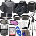 Canon EOS Rebel SL3 DSLR Camera with EF-S 18-55mm Lens Bundle: 3 Lens Kit, 64GB Memory, Wide Angle, Telephoto, Carrying Case, Flash + Pro Kit (Renewed)