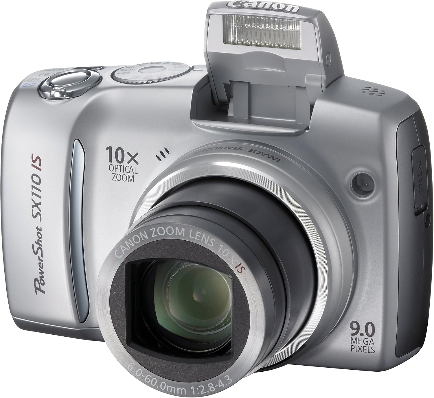 Canon Powershot SX110IS 9MP Digital Camera with 10x Optical Image Stabilized Zoom (Silver)