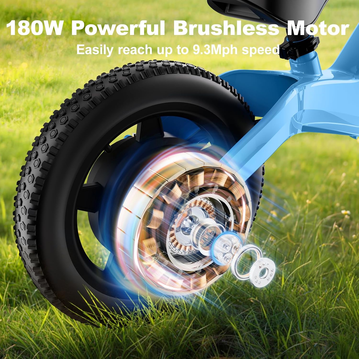 YunTopKids Electric Balance Bike for Kids Ages 3-5, 12 Inch Tires,Safe Start,3 Speeds up to 9.3 MPH,LCD,180W 24V Kids Electric Bike with Adjustable Seat,Fast Charger,LED Light