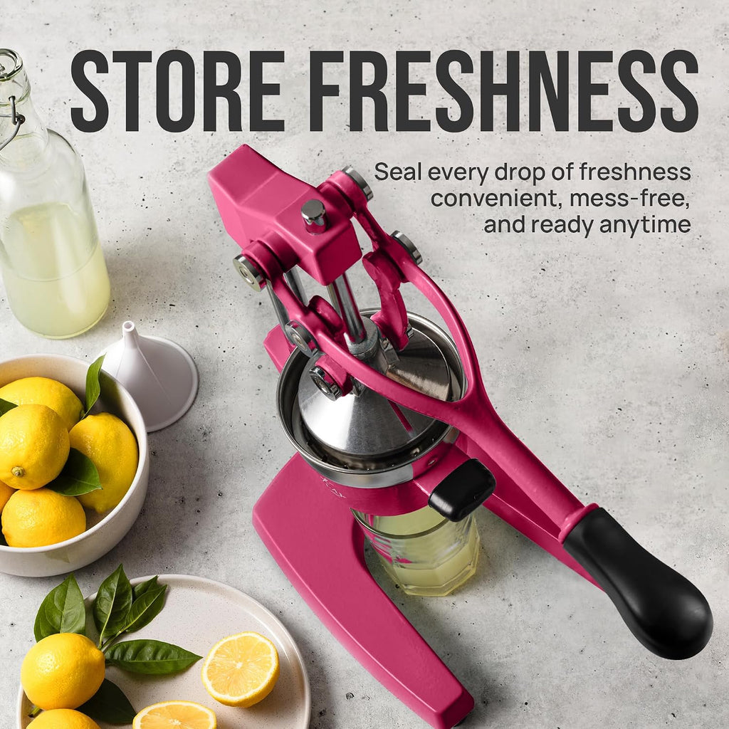 Zulay Kitchen Cast Iron Juicer - Heavy Duty Manual Juicer with Detachable Strainers for Easy Cleaning, Orange Juice Press for Citrus Fruits, Perfect for Bartenders, Juice Lovers & Health Enthusiasts