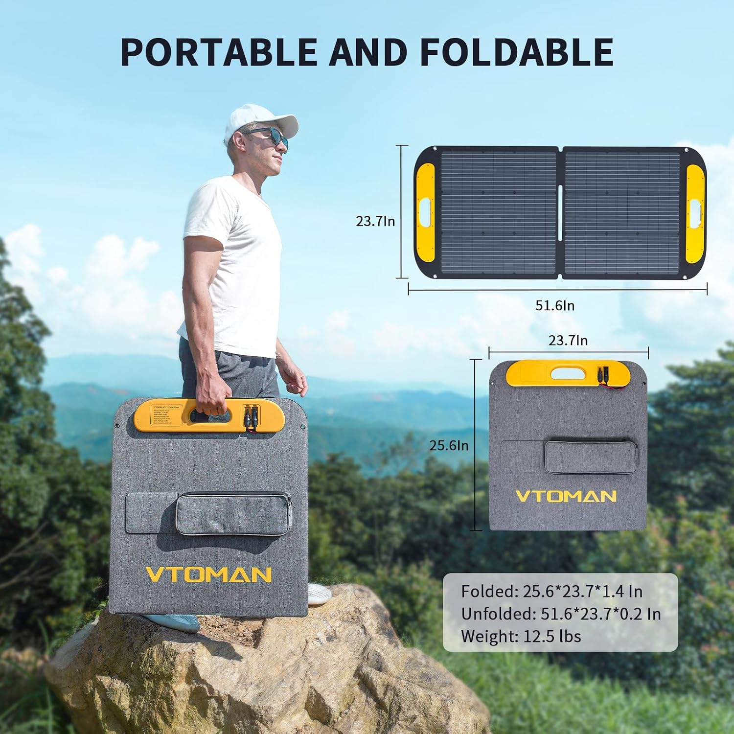 VTOMAN Jump 1500X Solar Generator with 110W Solar Panel, 828Wh Portable Power Station with 3 1500W (Peak 3000W) AC Outlets, 100W USB-C Output Fast Charge for Outdoor Camping, Home Backup, RV Travel