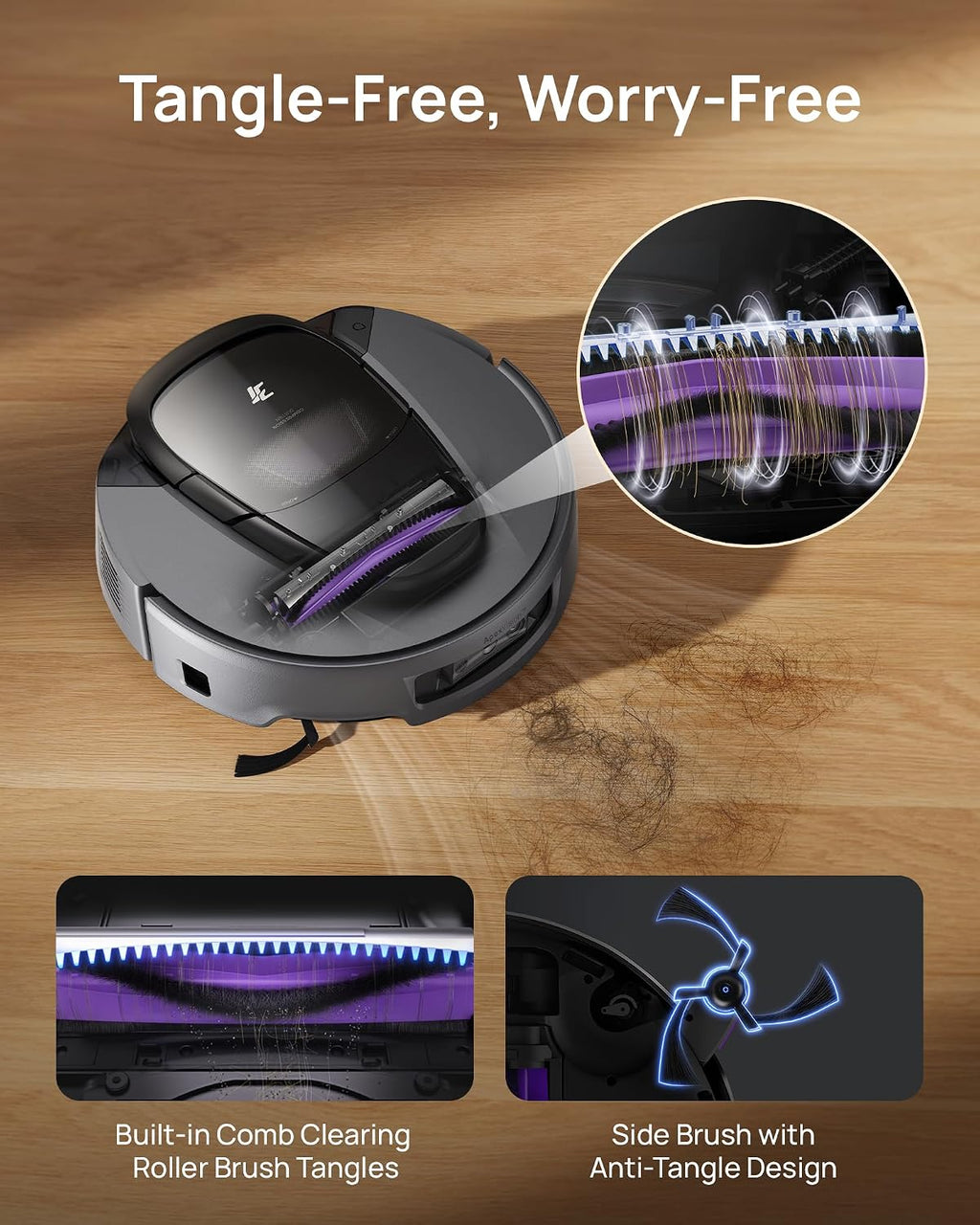3i G10+ Robot Vacuum and Mop Combo, 18,000 Pa Suction, 60-Day Hands-Free Cleaning with Quiet Debris Compression, Smart LiDAR Navigation, Auto Extension Along Edges, Ideal for Hard Floors & Carpets