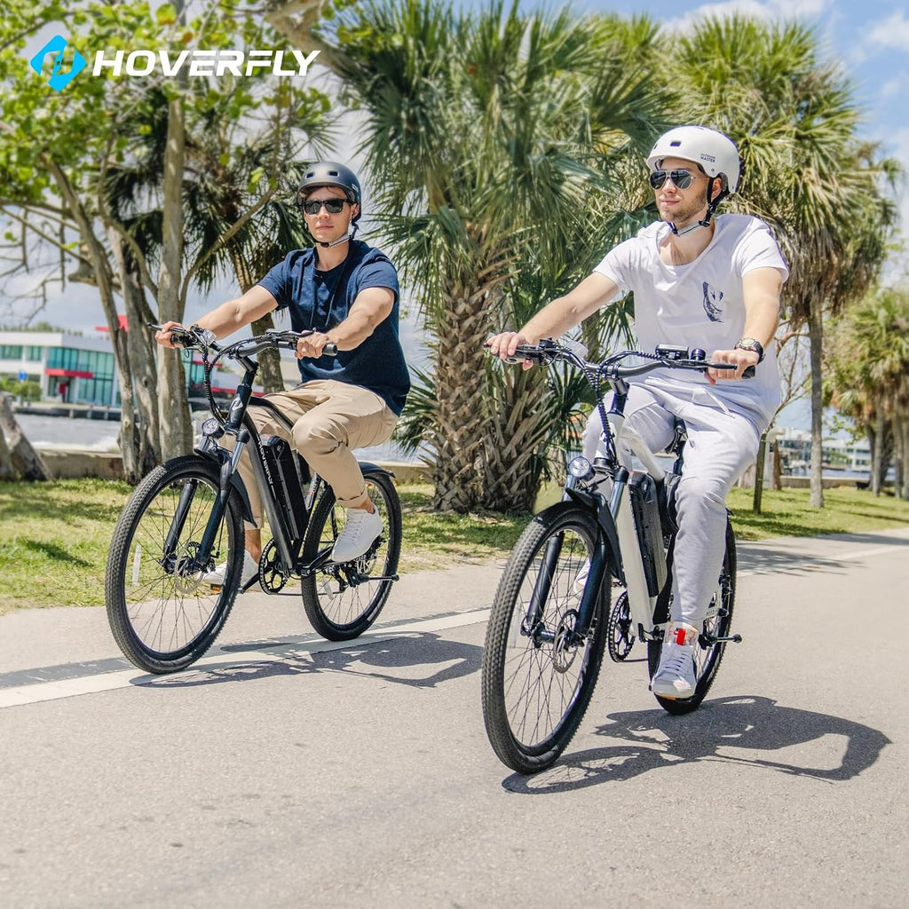 Hoverfly OUREA 26' Electric Bike for Adults, 750W Peak Motor Mountain Ebike, Max 20MPH, Up to 40 Miles, UL2849 Certified, 7-Speed, Removable Battery, Shock Absorber, Fat Tire Commuter E-Bike