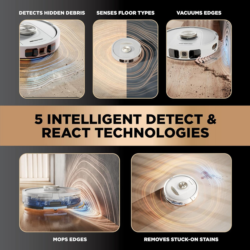 Shark PowerDetect | 2-in-1 Robot Vacuum & Mop for Carpets & Hard Floors | Powerful Suction & Mopping for Pet Hair | Self-Empty & Self-Clean NeverTouch Pro Base | 60-Day Capacity | White | AV2800ZE