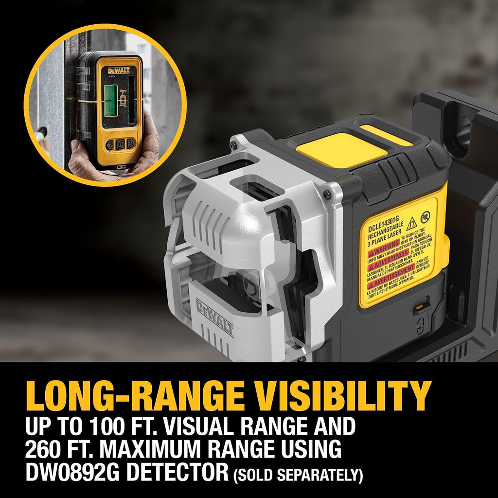 DEWALT USB Rechargeable Green 3X180° Line Laser Base Kit (DCLE14301GB)